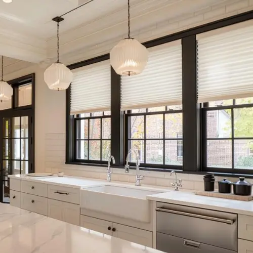 Double Cellular Light Filtering Shades Kitchen